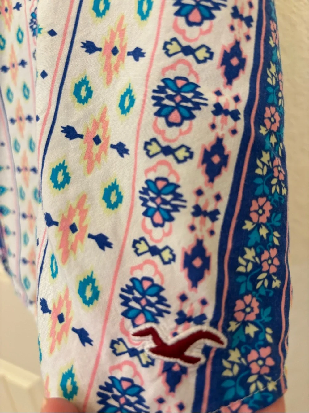 Hollister boho medium tank top tribal print keyhole back flowy summer - Picture 4 of 4